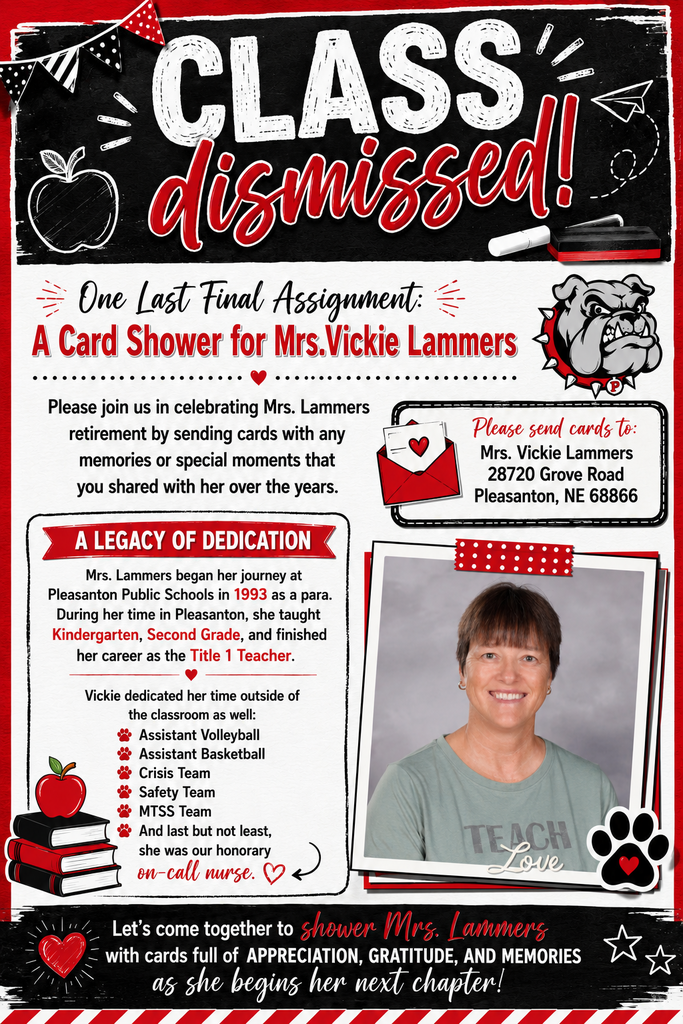 Mrs. Lammers Retirement Card Shower