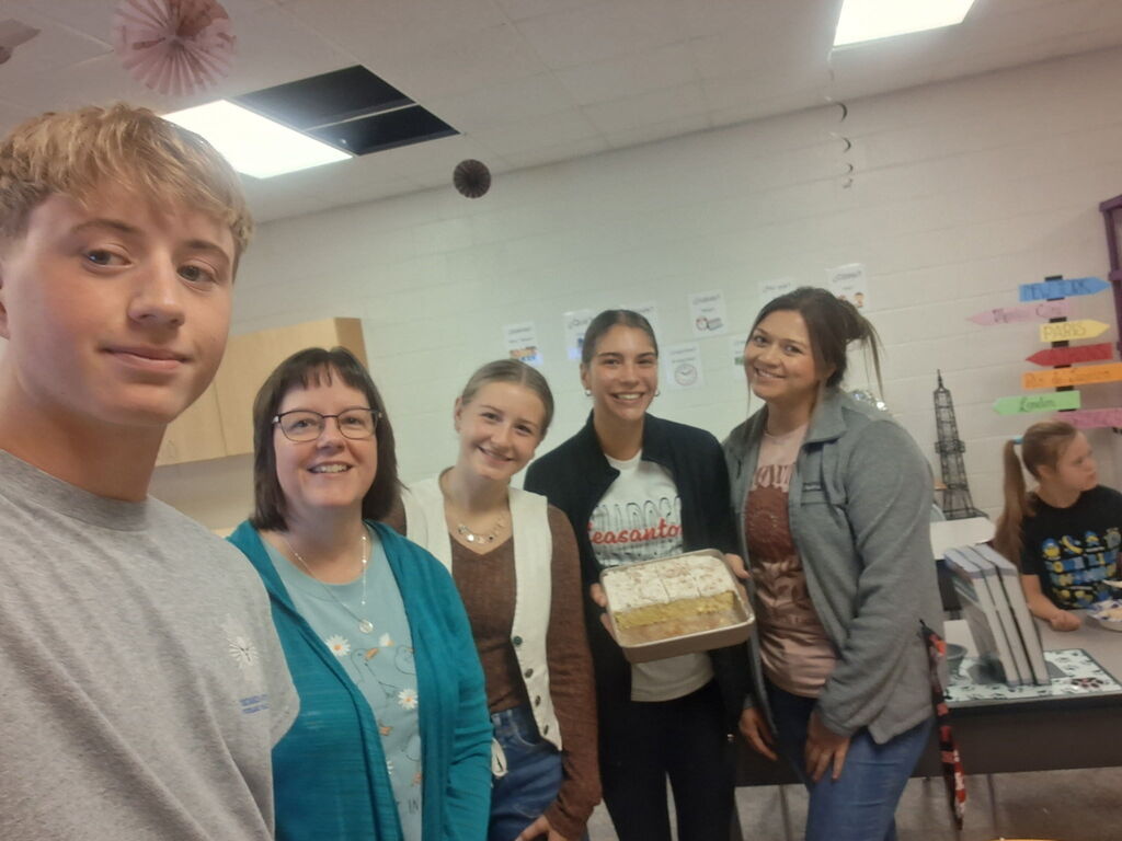 Spanish II Class with their Tres Leches Cake