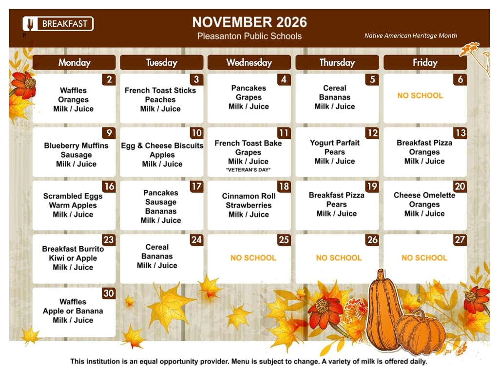 November Breakfst Menu