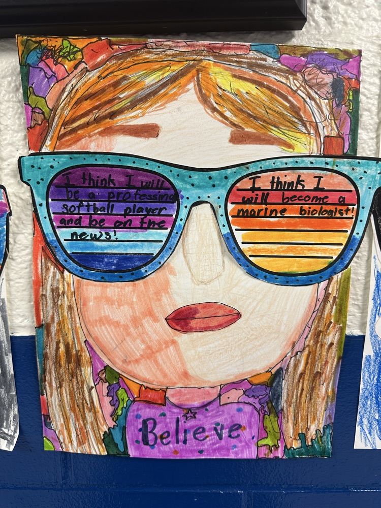 4th grade art in the hallway