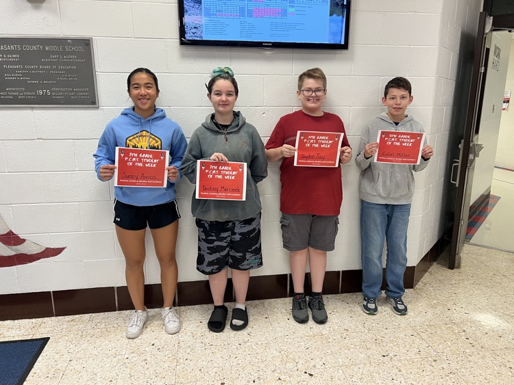 PCMS Student of the Week!