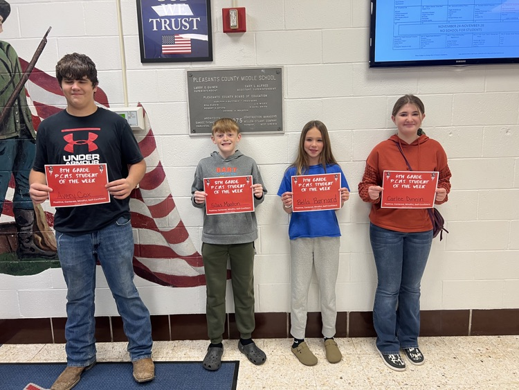Students of the week for PCMS