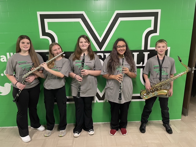 A graphic announcing PCMS 7th and 8th grade band student achievements. 