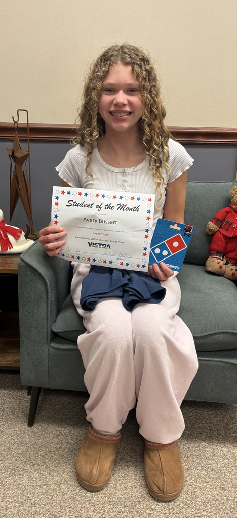 VISTRA student of the month for September