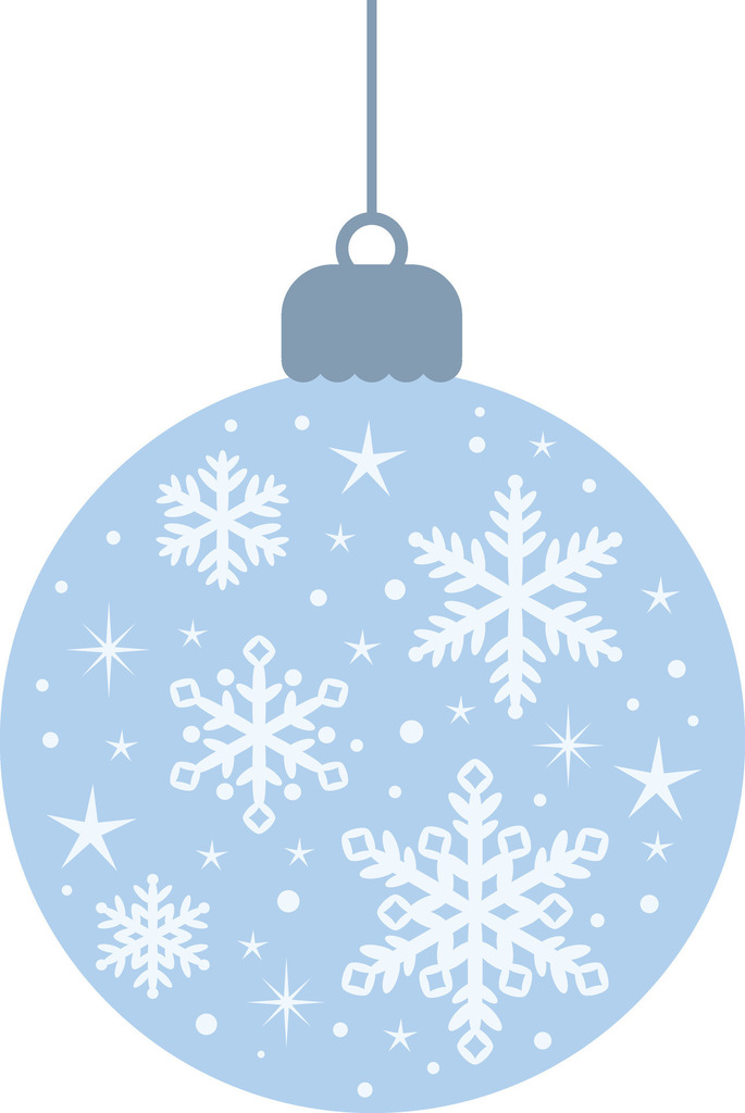 Christmas tree ornament with snowflakes on it.