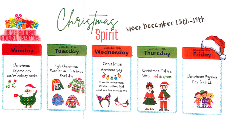 Christmas Spirit Week themes