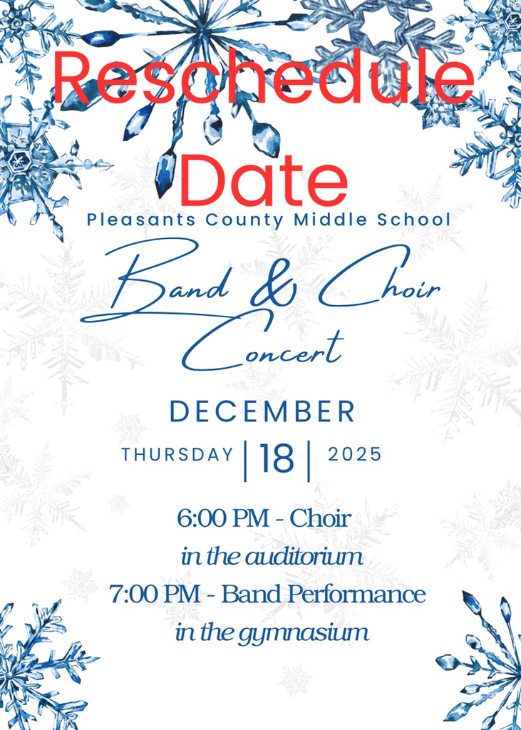 rescheduled band and choir concert
