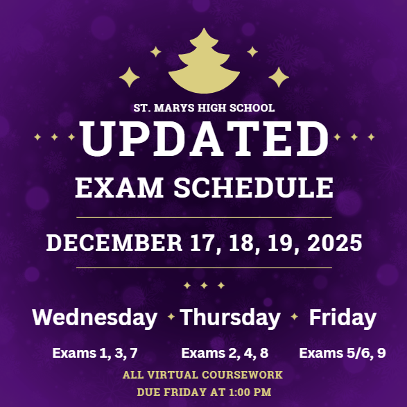 Updated exam schedule
