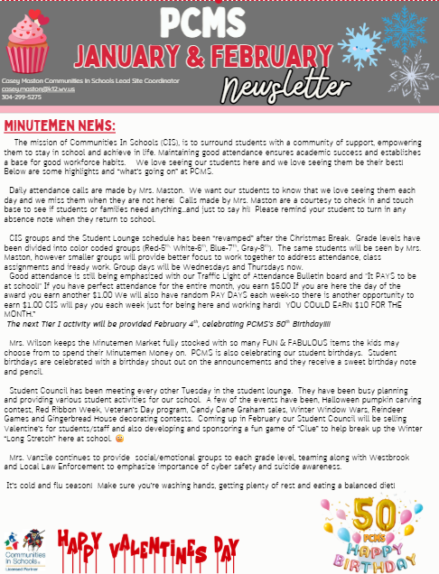 CIS Newsletter January and February