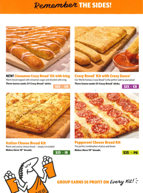 Little Caesars Fundraiser Menu