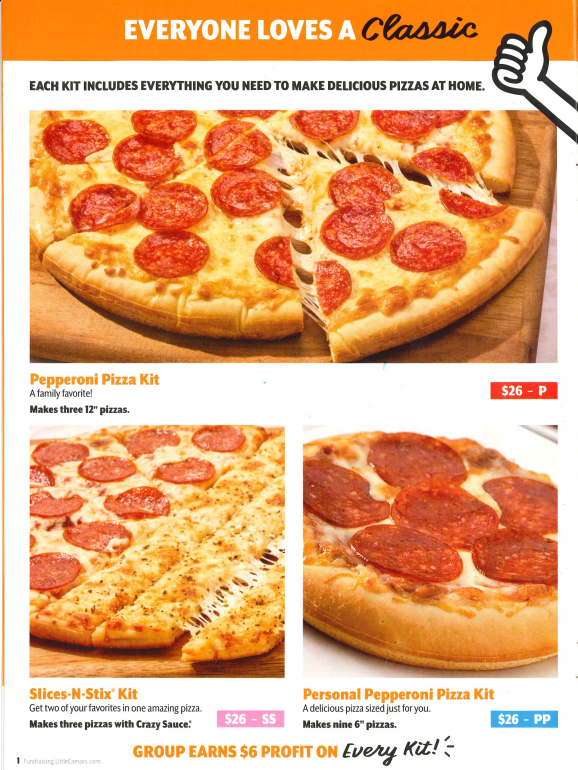 Little Caesars Fundraiser Menu