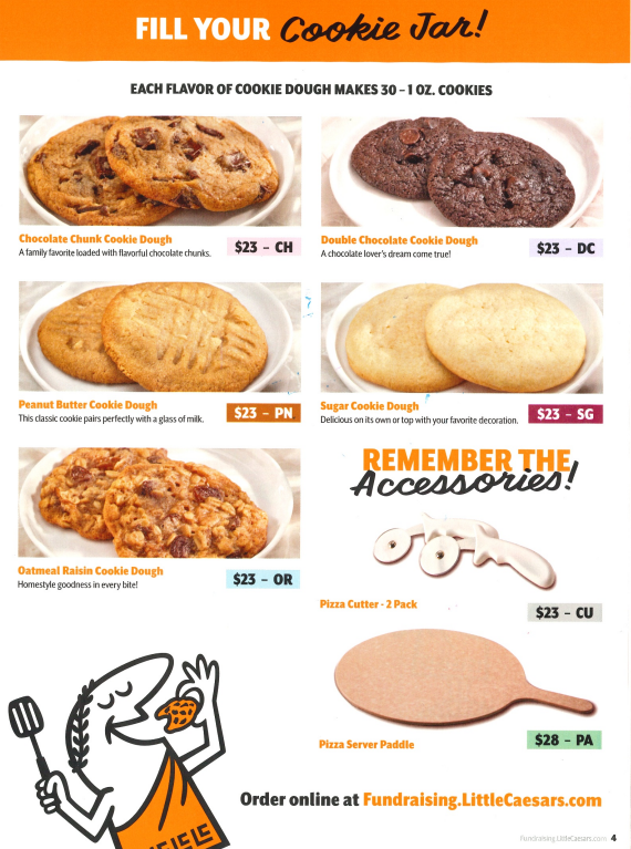 Little Caesars Fundraiser Menu