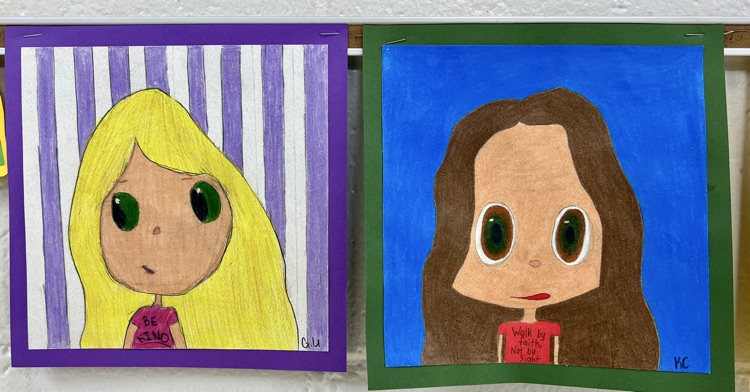 student art work displayed in hall