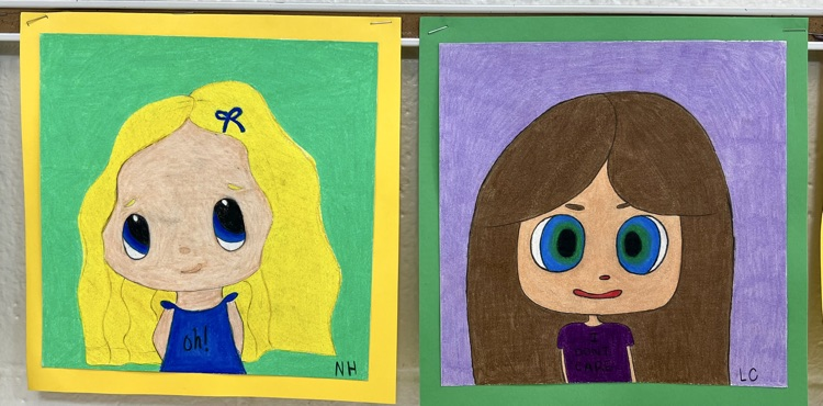 student art work displayed in hall