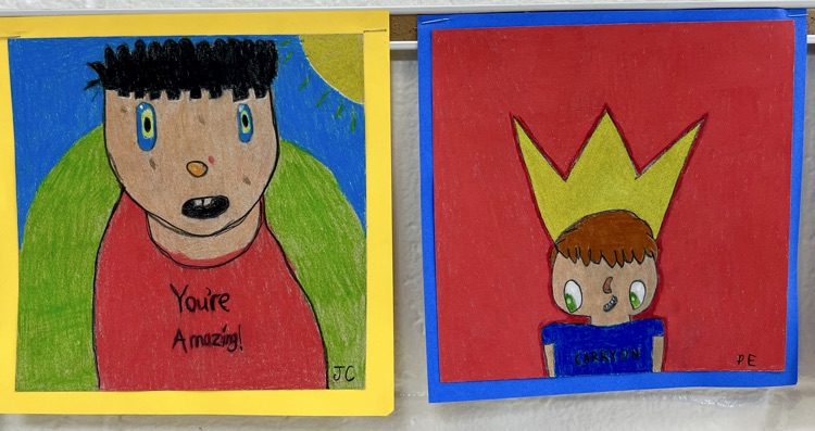 student art work displayed in hall