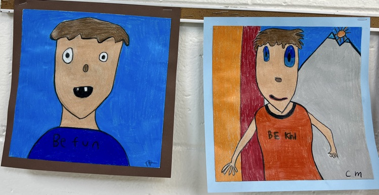 student art work displayed in hall