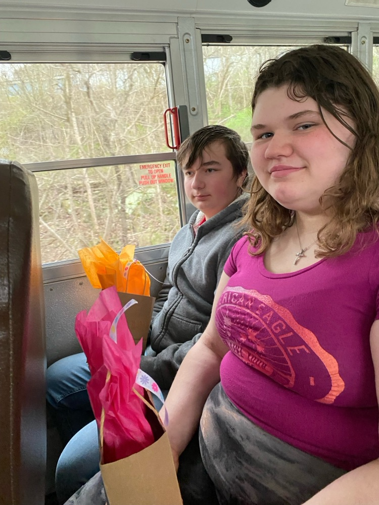 Kindness week cookie delivery, students handing out cookies to people in our community