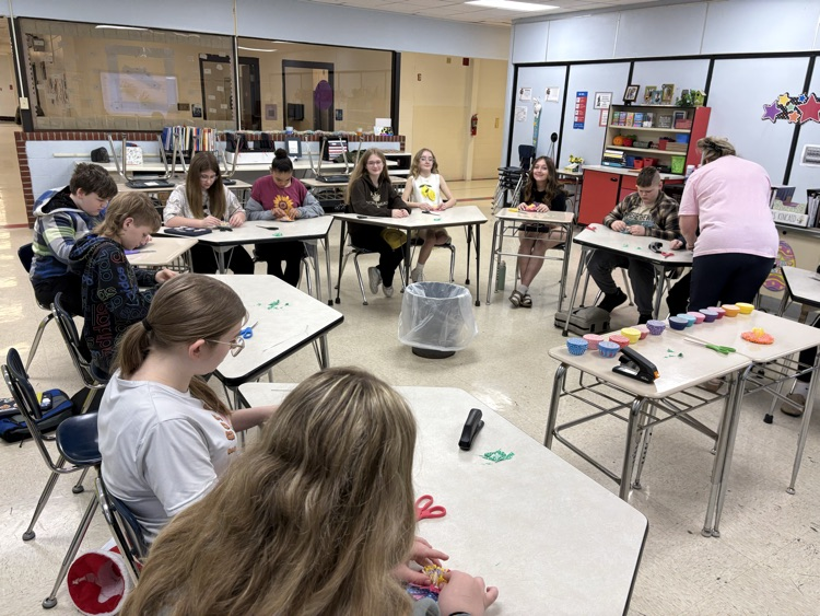 PBIS Club Day paper flowers