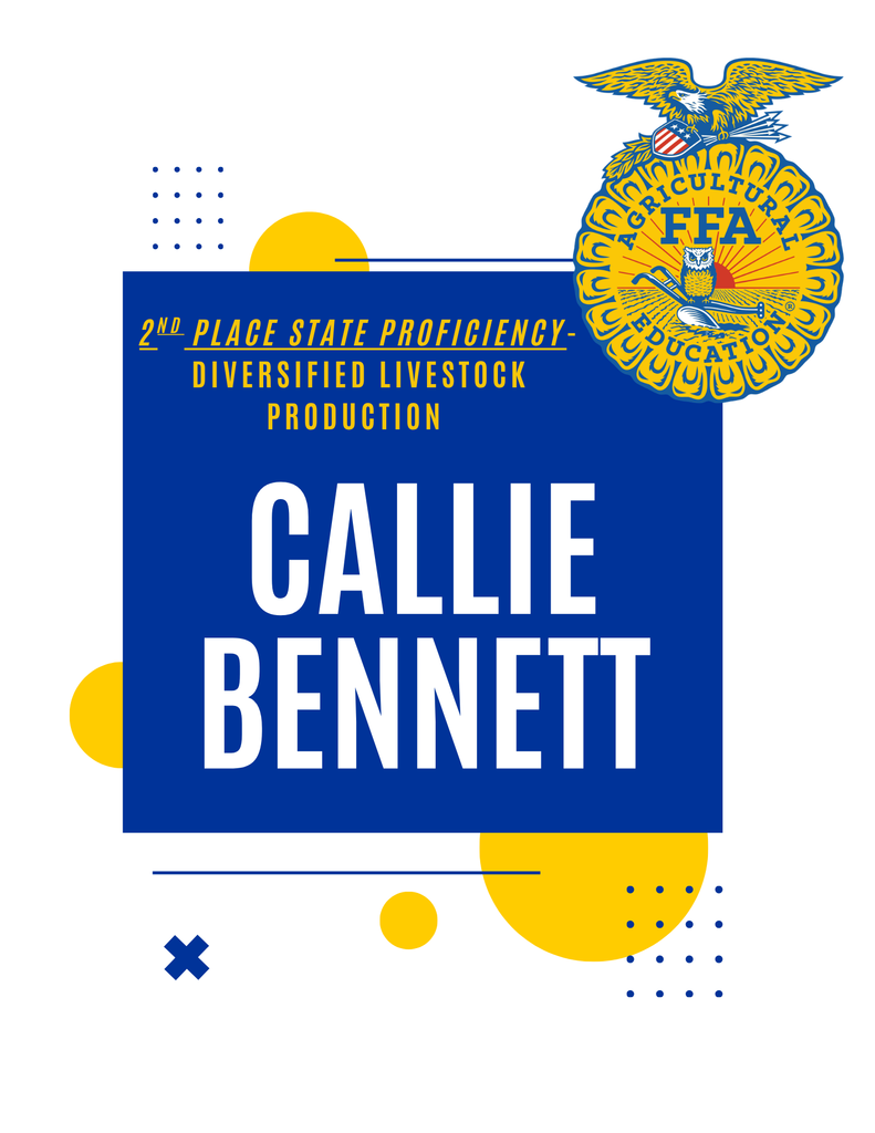 2nd Place State Proficiency Callie Bennett