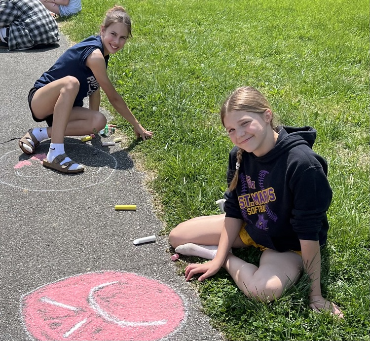 sidewalk chalk art class emoji design