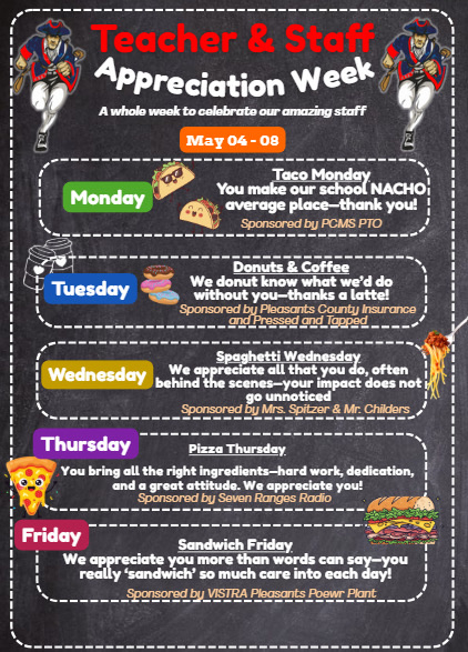 PCMS Teacher and Staff Appreciation Week