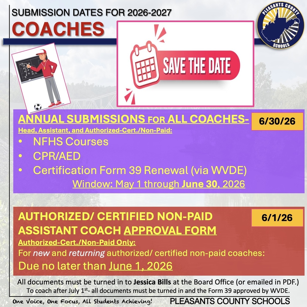 COACH SUBMISSIONS DUE JUNE 30
