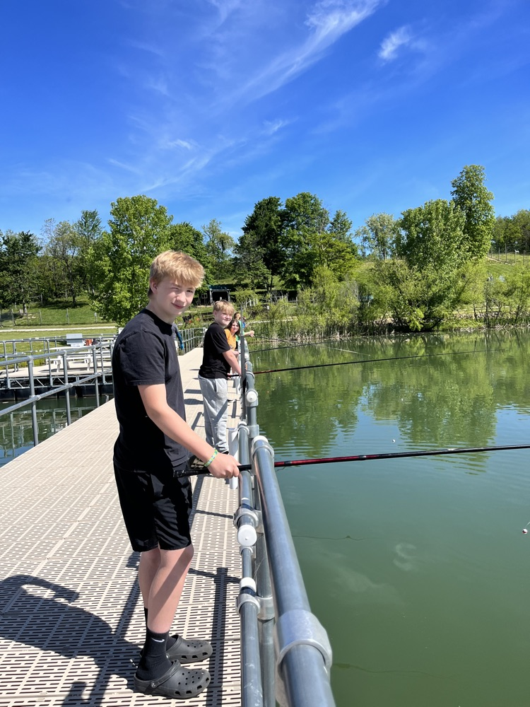 Seventh grade students explore exhibits and outdoor activities during a field trip to Deerassic Park Education Center in Ohio.