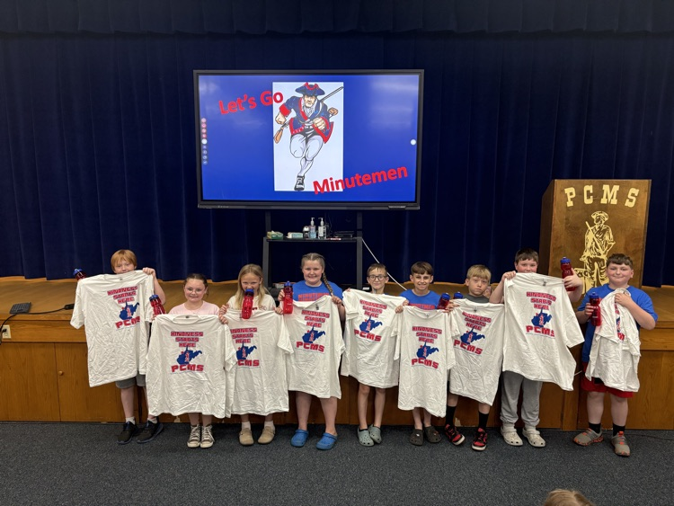 Fourth grade students from SMES and BES visited PCMS for Step Up Day and were welcomed as future Minutemen.