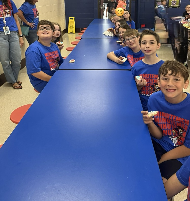 Fourth grade students from SMES and BES visited PCMS for Step Up Day and were welcomed as future Minutemen.