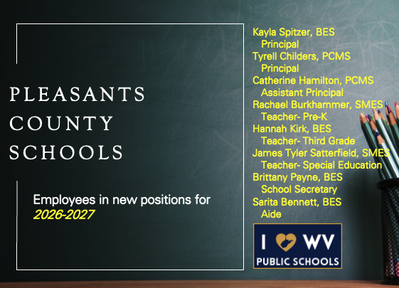 Kayla Spitzer, BES    Principal Tyrell Childers, PCMS    Principal Catherine Hamilton, PCMS    Assistant Principal Rachael Burkhammer, SMES    Teacher- Pre-K Hannah Kirk, BES    Teacher- Third Grade James Tyler Satterfield, SMES    Teacher- Special Education Brittany Payne, BES    School Secretary Sarita Bennett, BES    Aide