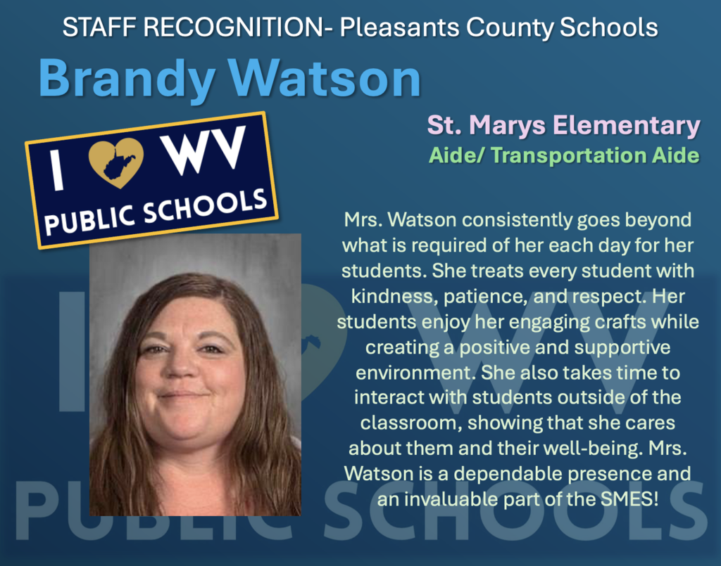 Mrs. Watson consistently goes beyond what is required of her each day for her students. She treats every student with kindness, patience, and respect. Her students enjoy her engaging crafts while creating a positive and supportive environment. She also takes time to interact with students outside of the classroom, showing that she cares about them and their well-being. Mrs. Watson is a dependable presence and an invaluable part of the SMES!