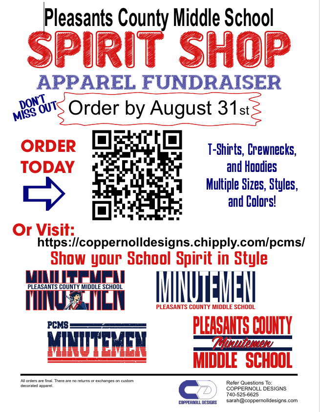 PCMS Spirit Shop Apparel  Fundraiser