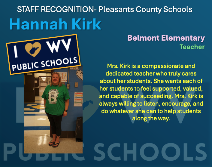 Mrs. Kirk is a compassionate and dedicated teacher who truly cares about her students. She wants each of her students to feel supported, valued, and capable of succeeding. Mrs. Kirk is always willing to listen, encourage, and do whatever she can to help students along the way.
