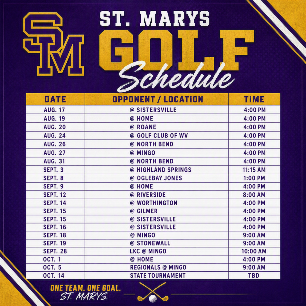 2026 SMHS golf Schedule