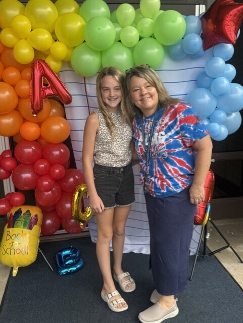 Mrs. Bennett and student