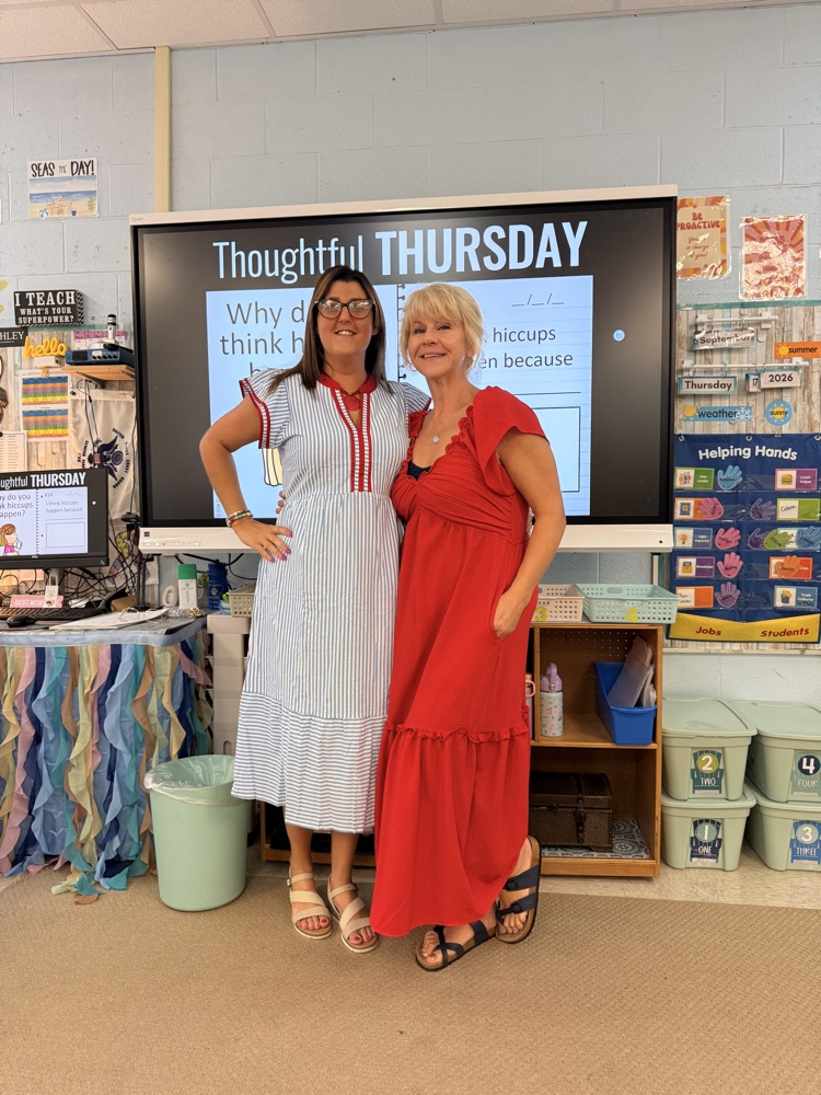 BES students wearing red, white, and blue clothing to celebrate Constitution Day.