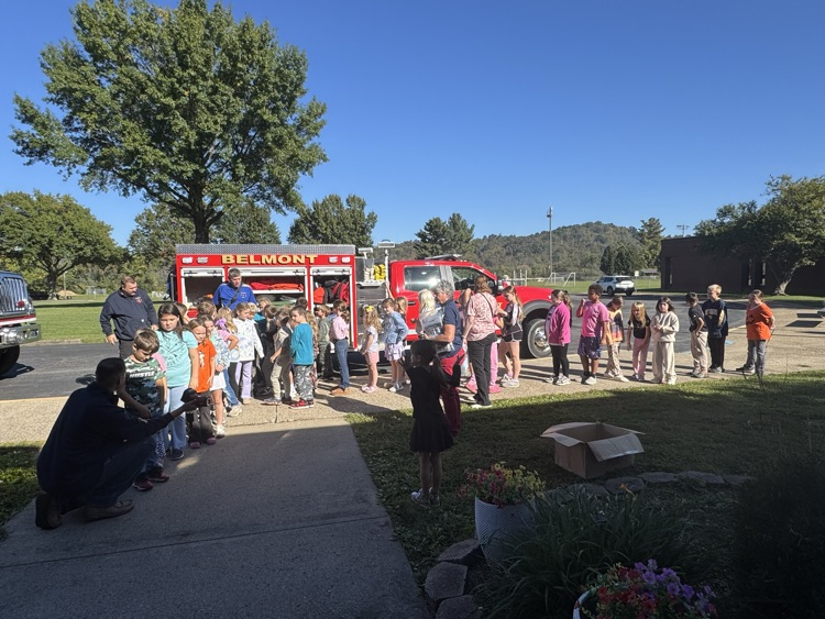 Belmont Elementary students learn important fire safety and prevention tips from the Belmont Volunteer Fire Department during Fire Prevention Week.