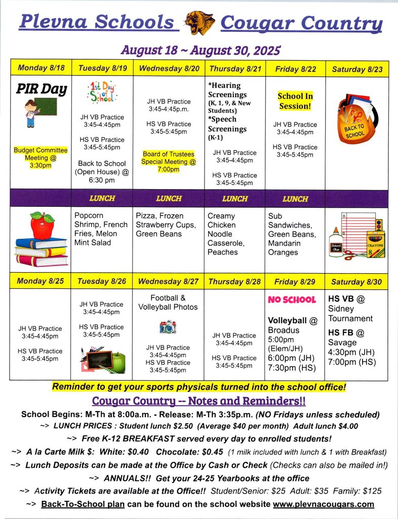 Cougar Country August 18 - 30, 2025