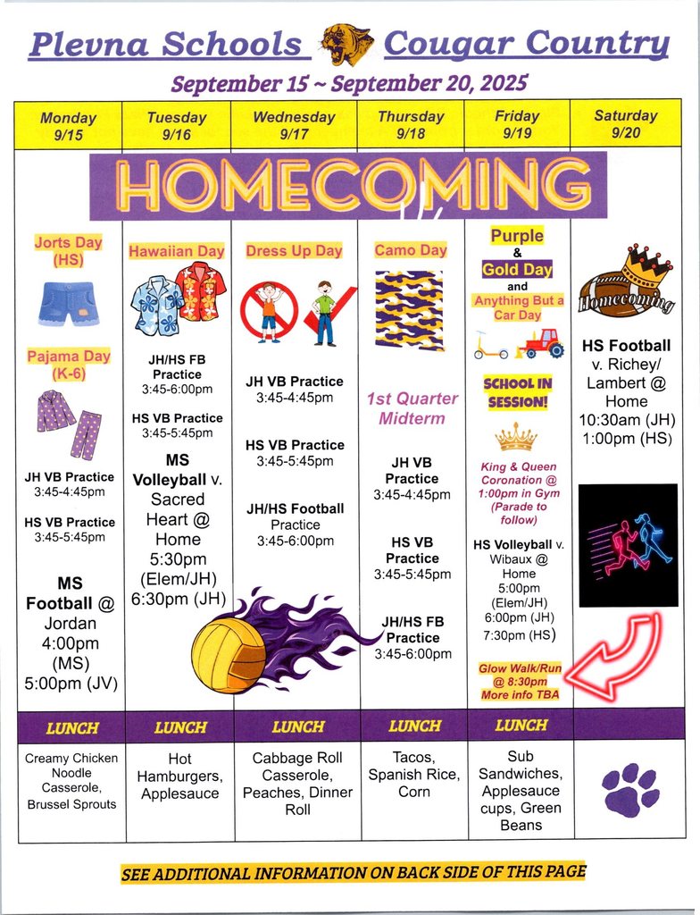 Cougar Country September 15 - 20, 2025 Homecoming Week!