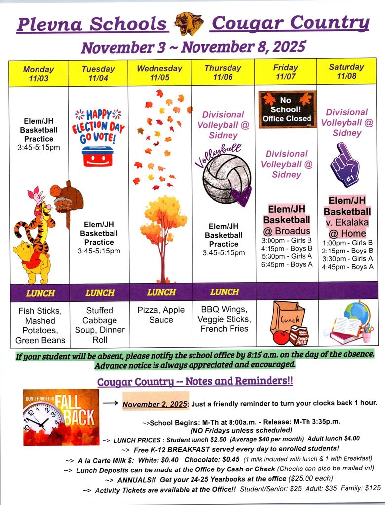 Cougar Country Nov. 3 - Nov. 8