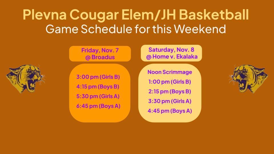 BB wknd game schedule