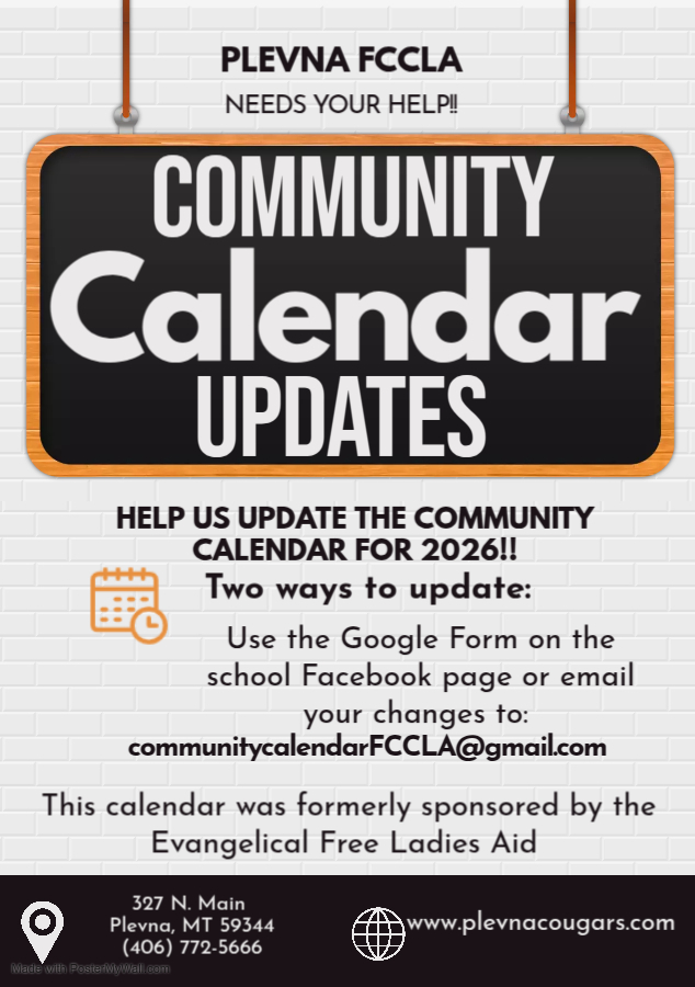 Plevna FCCLA Community Calendar