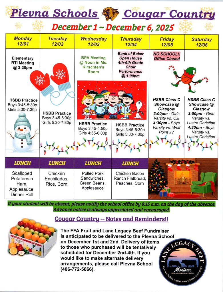 Cougar Country Dec. 1 - 6