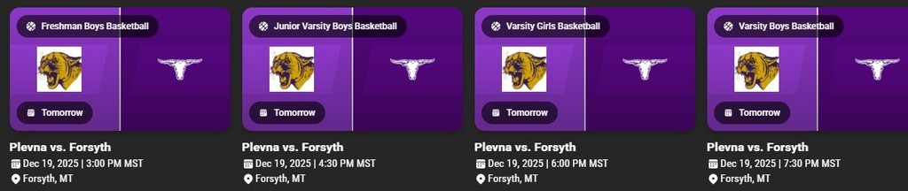 December 19th basketball schedule.  Go Cougars!