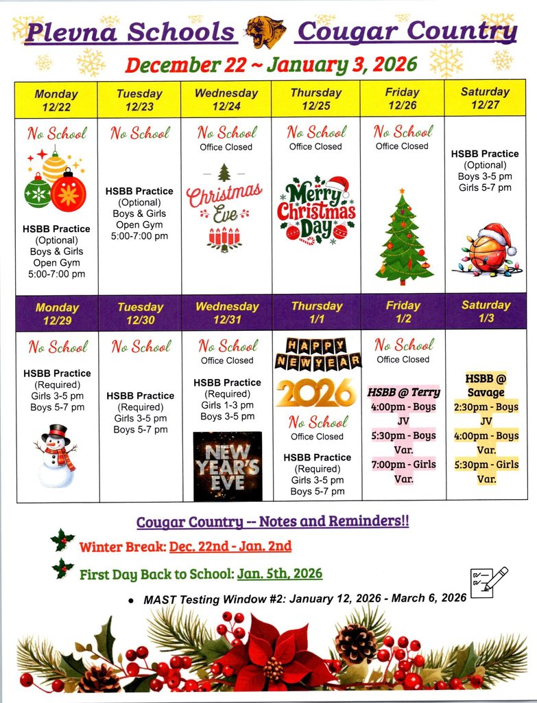 Cougar Country Dec. 22 - Jan. 3, 2026