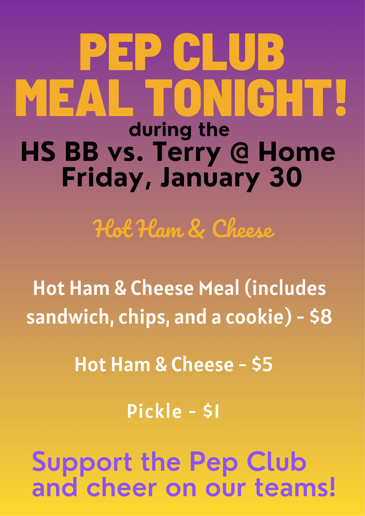 Pep Club Meal Tonight.