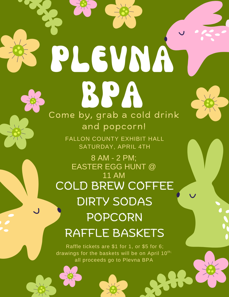 Plevna BPA - Easter Egg Hunt - grab a cold drink and popcorn.