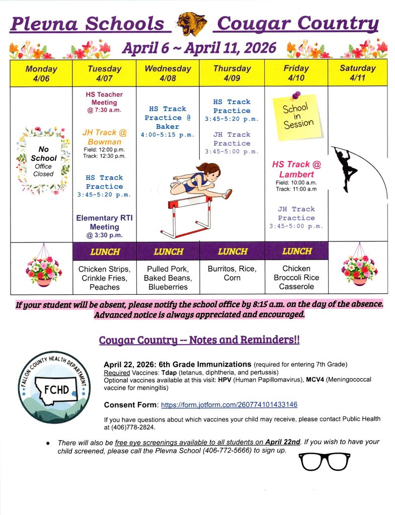 Cougar Country April 6 - April 11, 2026