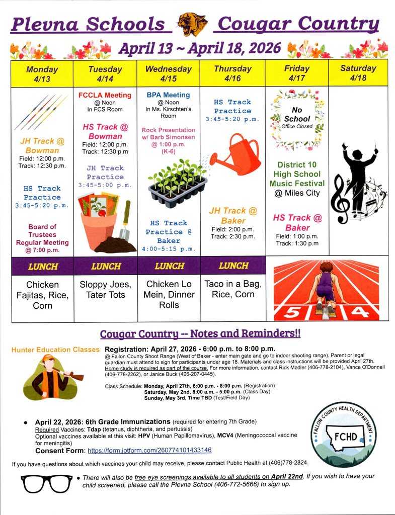 Cougar Country April 13 - April 18, 2026