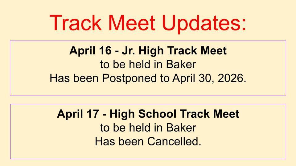 Track Meet Updates
